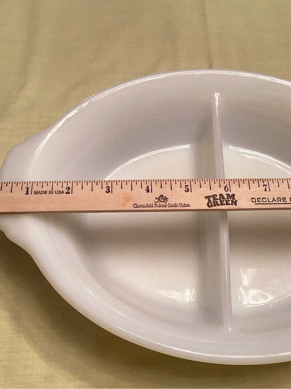 Fire King White Divided Baking Dish